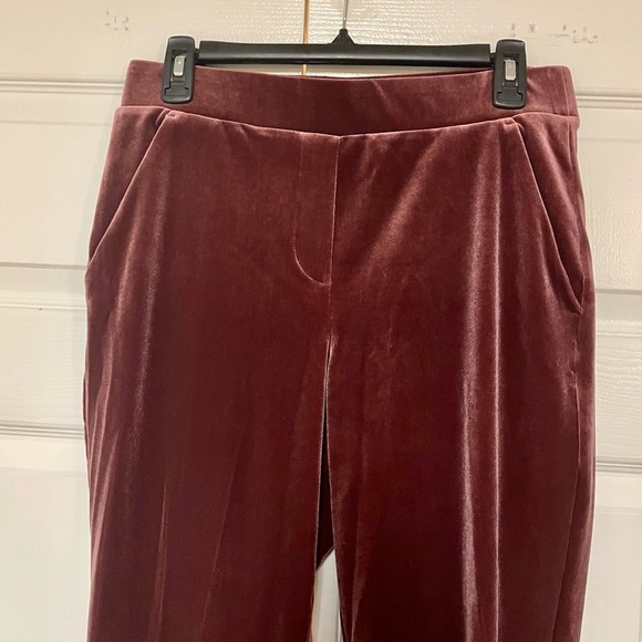 Loft Straight Leg Velvet Taper Pants- Color: Wine, Size: Small - Picture 5 of 8